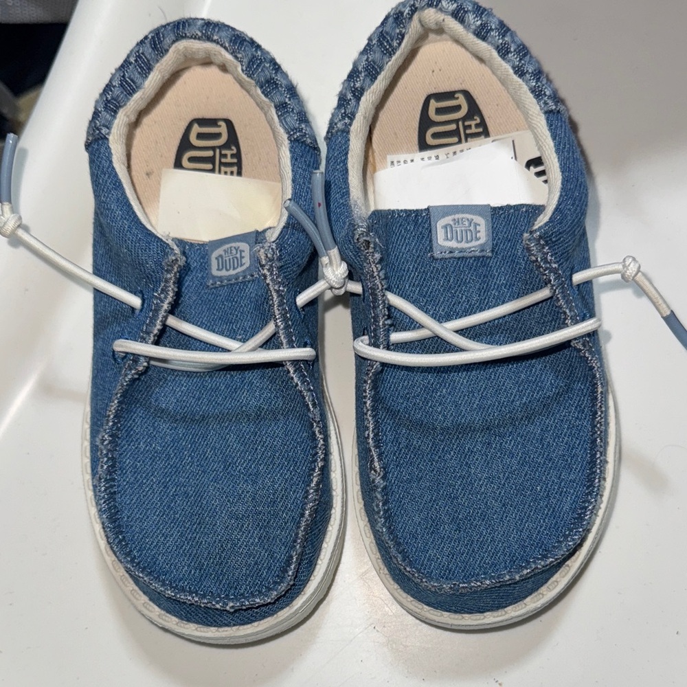 Hey Dude Kids Denim Blue Moccasins
